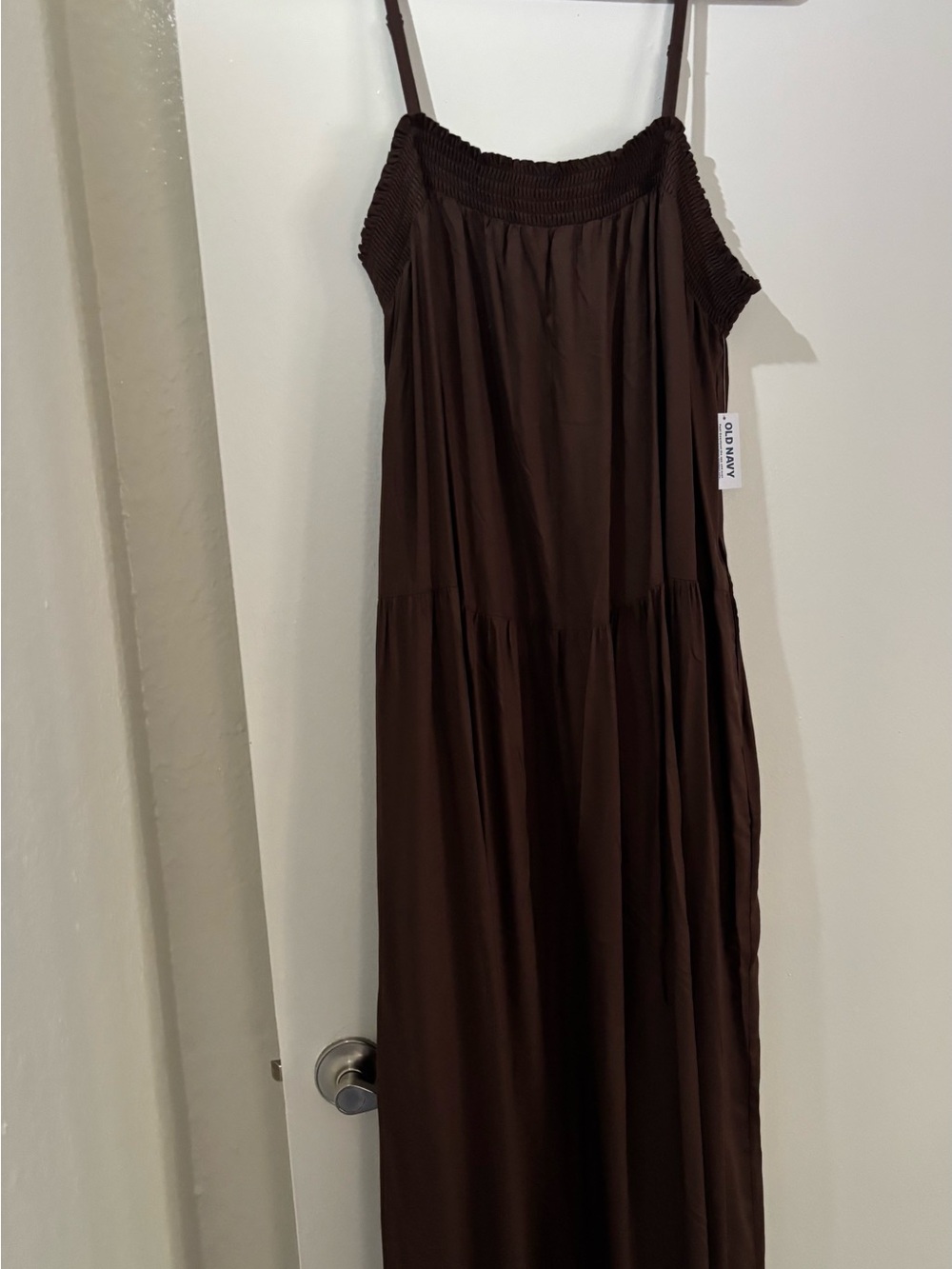Old Navy Chocolate Brown Smocked Maxi Dress